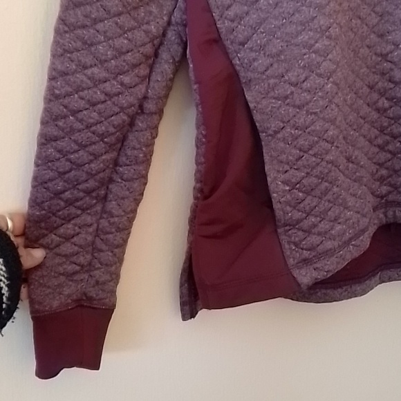 Smart wool diamond peak quilted hoodie heathered purple medium - Picture 3 of 9